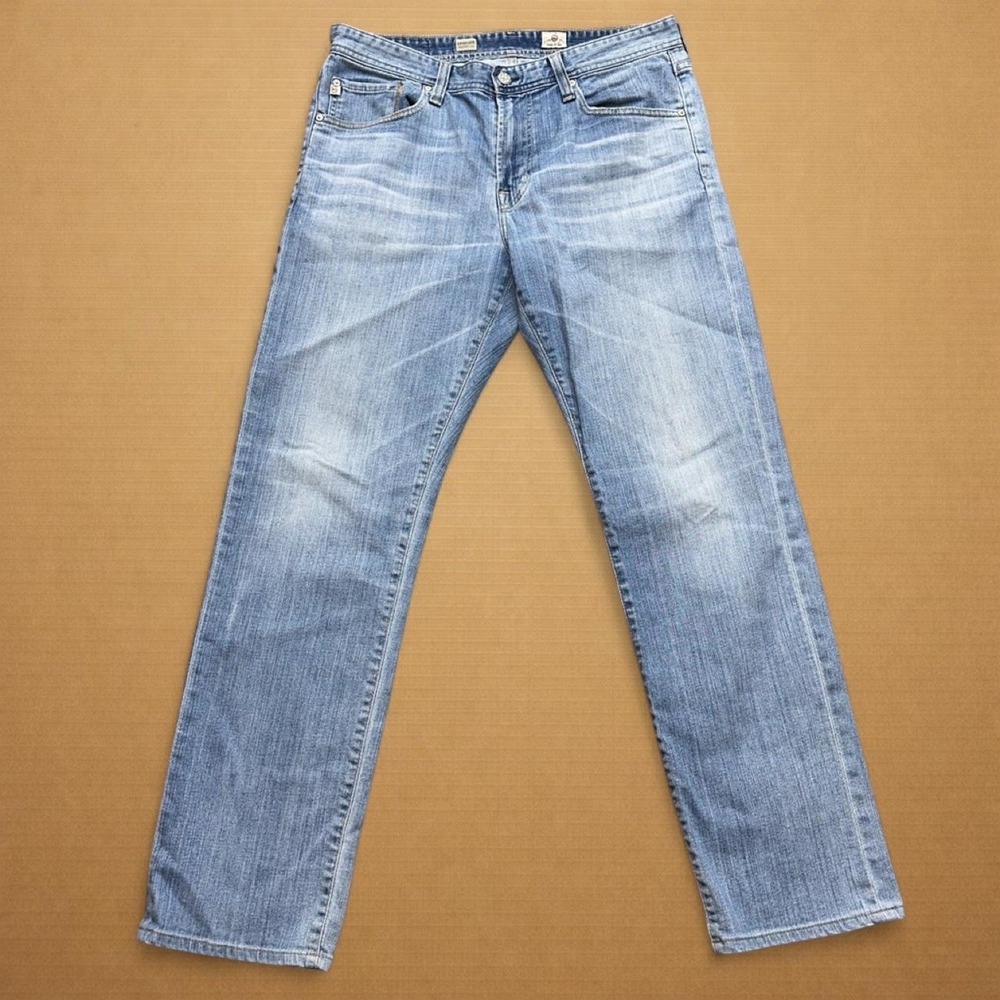 AG Adriano Goldschmied Graduate Jeans Made in USA Mens Sz 34x31 Light Tailored - Picture 1 of 7